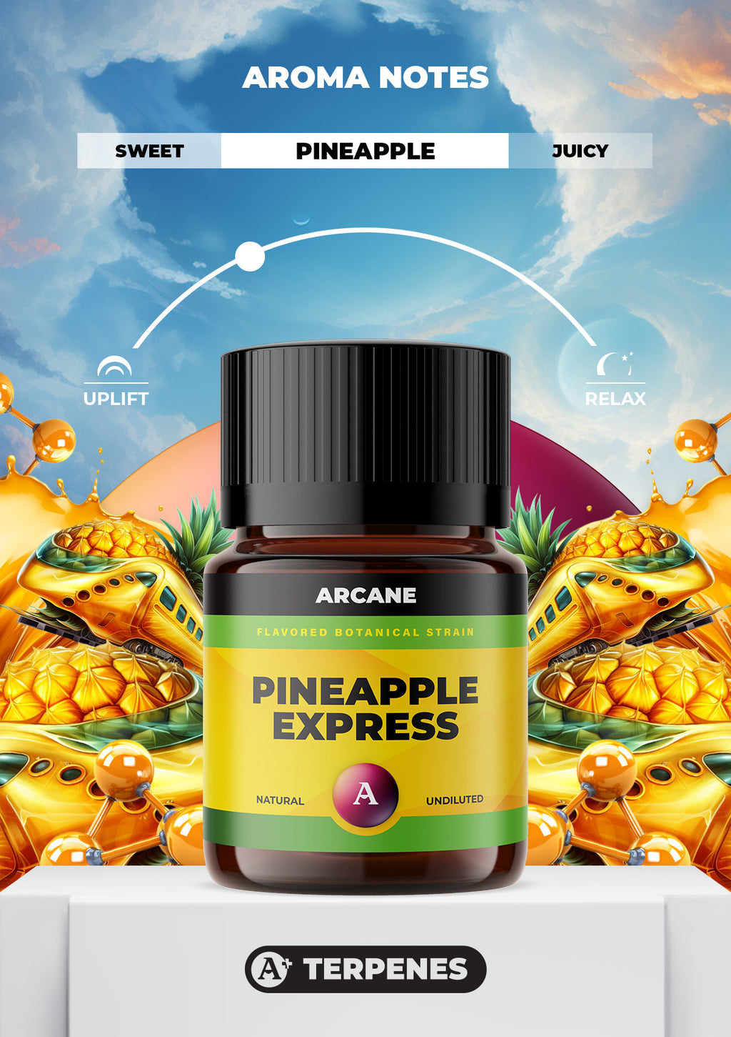 Pineapple Express Flavored Botanical Terpene Strain Profile by Arcane